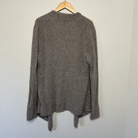 41 Hawthorn 100% Cashmere Gray Open Front Sweater Cardigan 2X Duster Waterfall - Picture 4 of 7